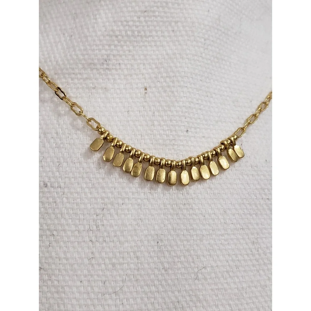 Madewell DAINTY TINY Geochain Necklace gold tone thin skinny geometric abstract